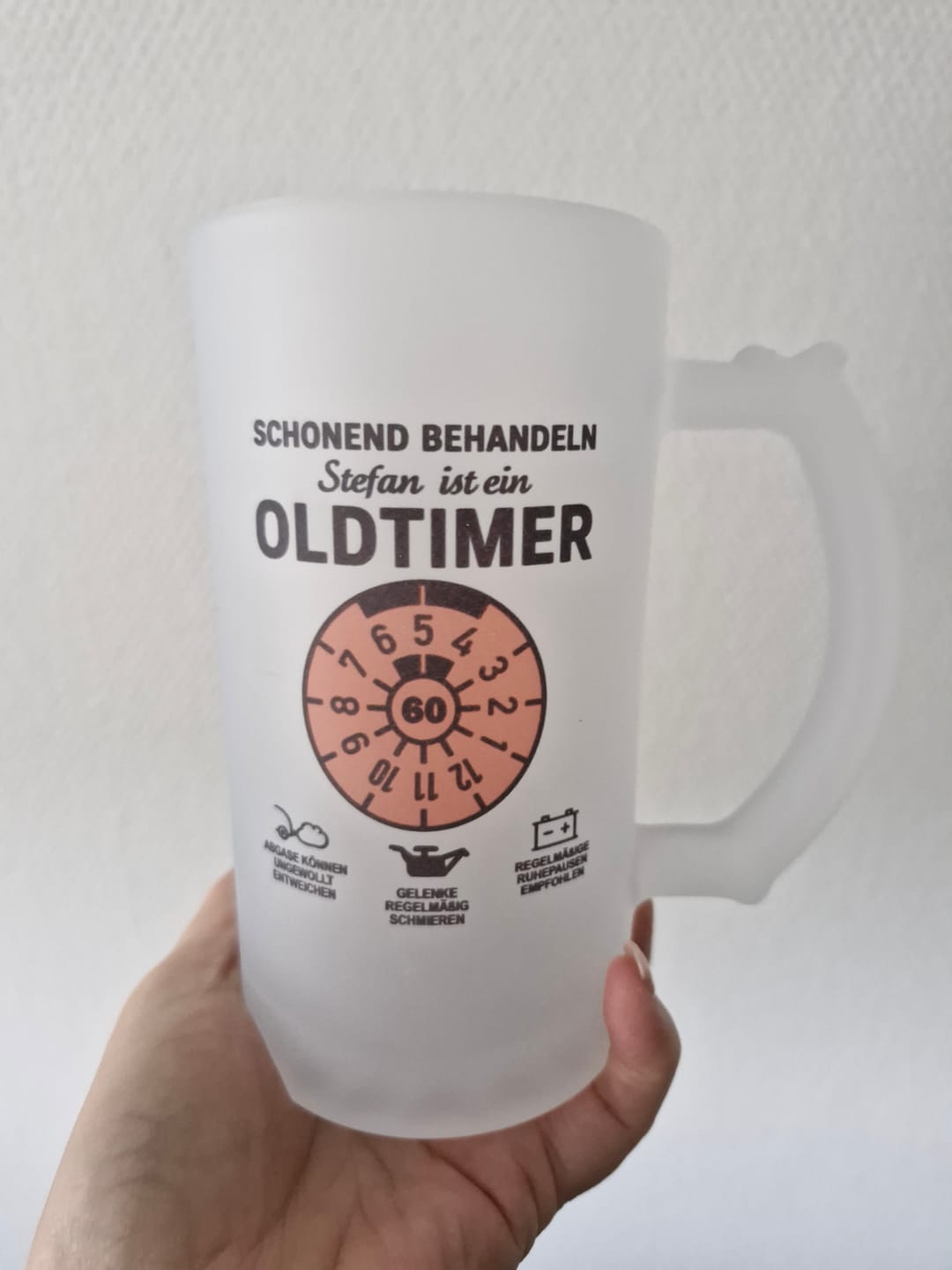 Customer photo review of OLDTIMER - Personalisierbarer Bierkrug