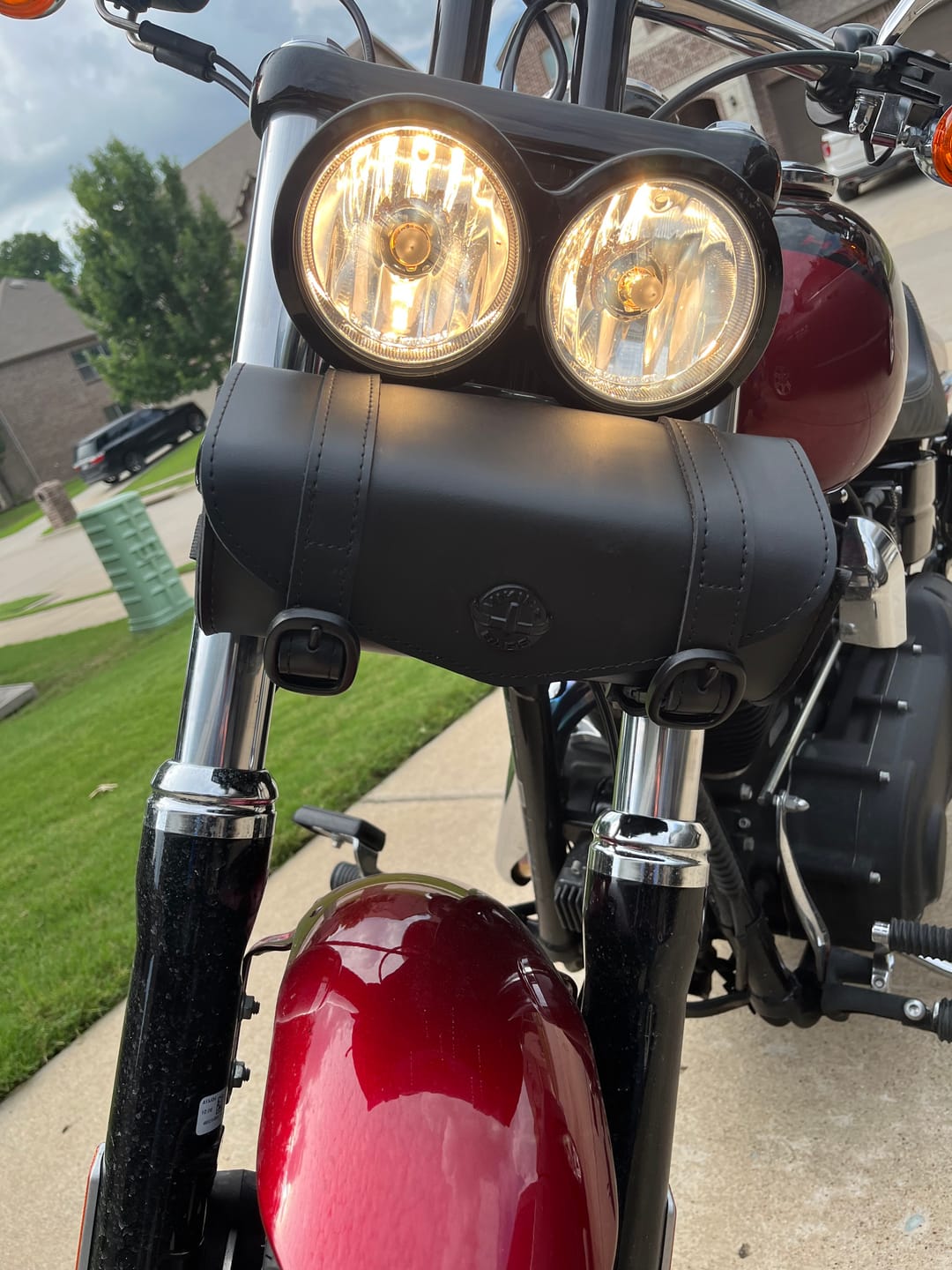 Customer photo review of 2L - Dark Age Plain Leather Motorcycle Tool Bag for Harley Davidson