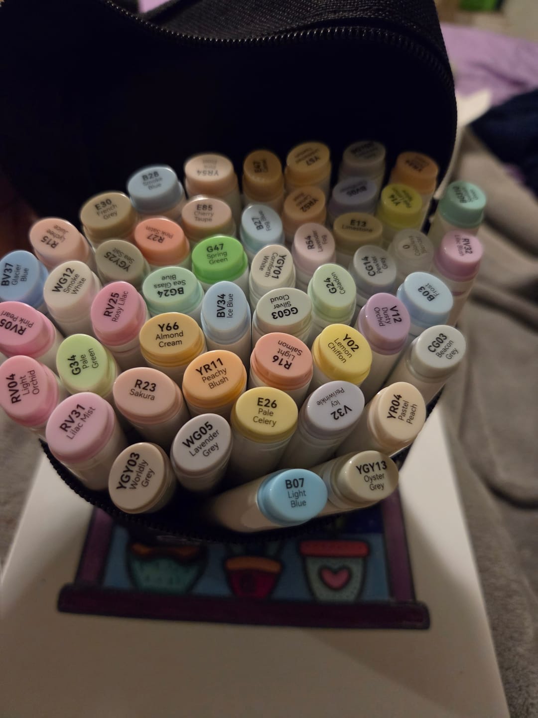 Customer photo review of Ohuhu Oahu 48 Pastel Colors Dual Tips Alcohol Art Markers, Fine & Chisel