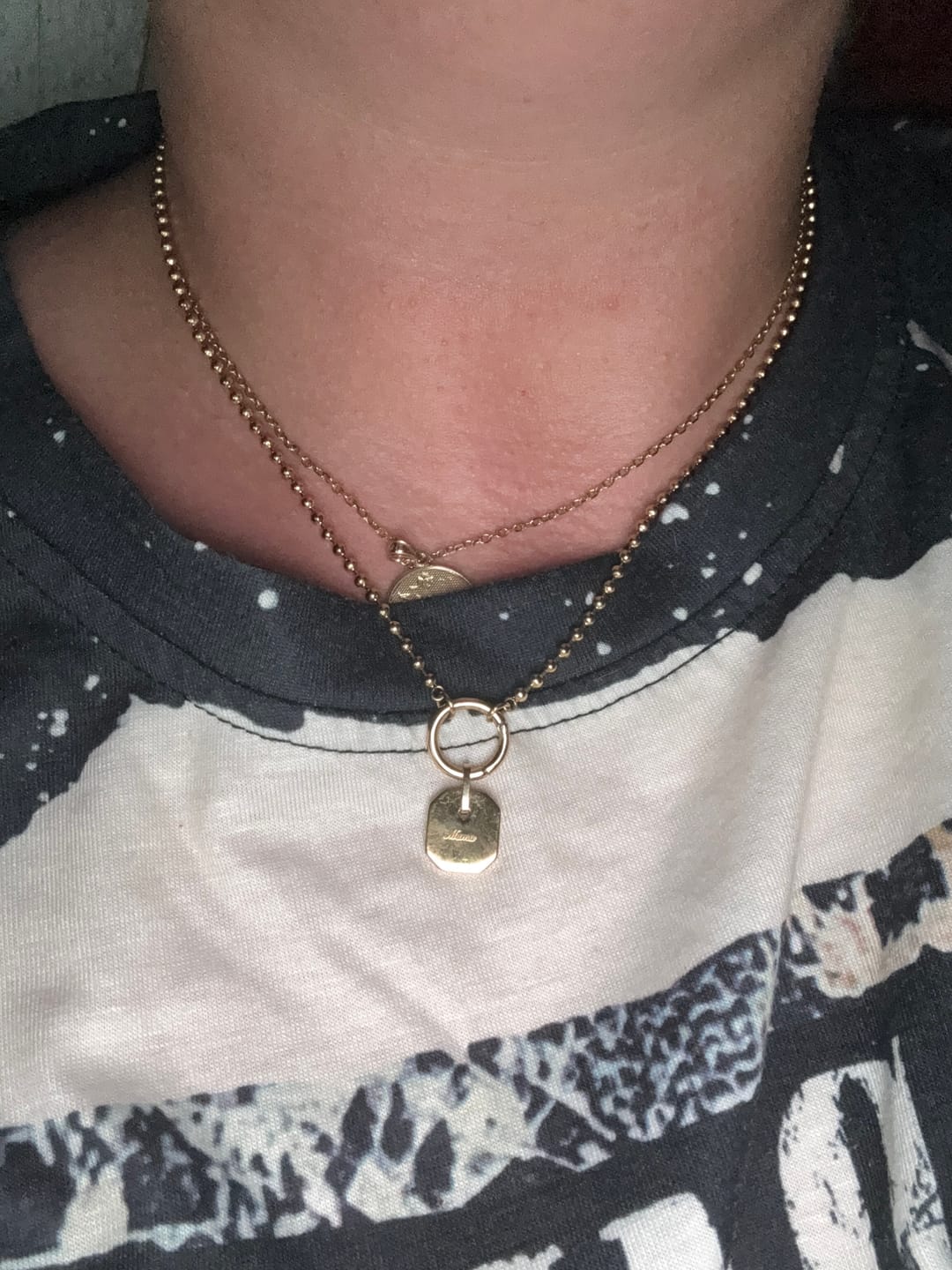 Customer photo review of Ball Chain Charm Necklace