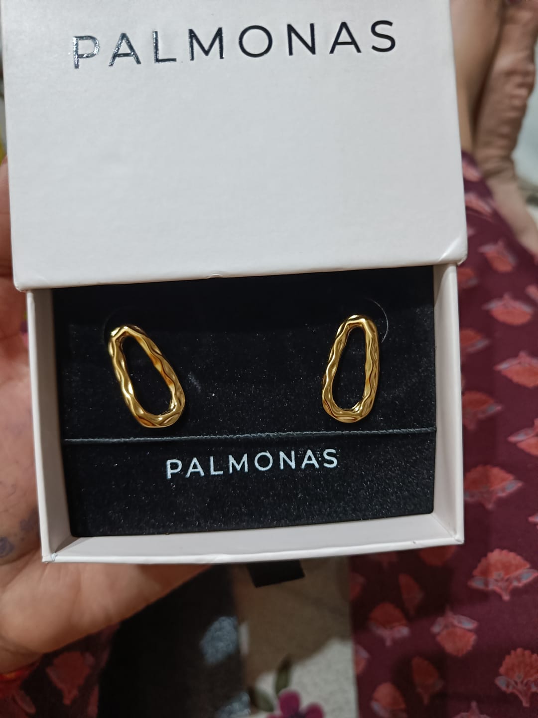 Customer photo review of Abstract Oval Earrings