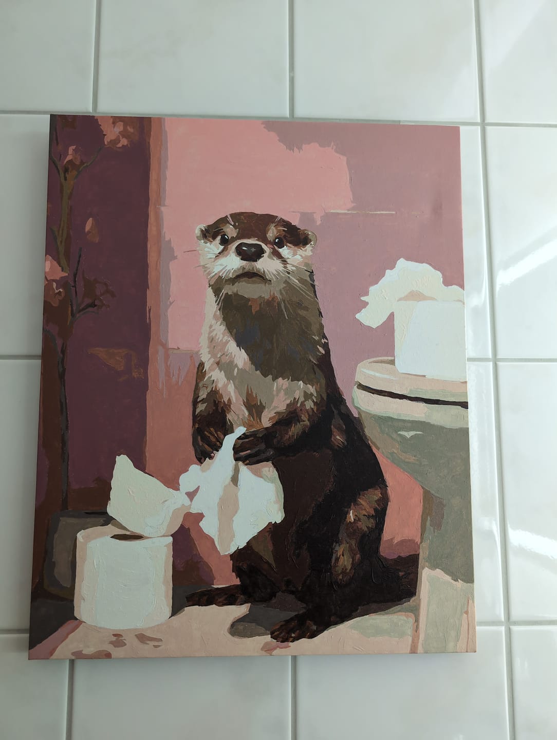Customer photo review of Malen nach Zahlen - Otter auf der Toilette