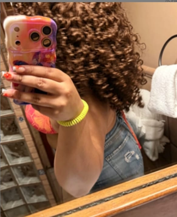 Customer photo review of Wavymy Chocolate Brown Burmese Curly Feather Crochet Human Hair Boho Braids Hair Extensions
