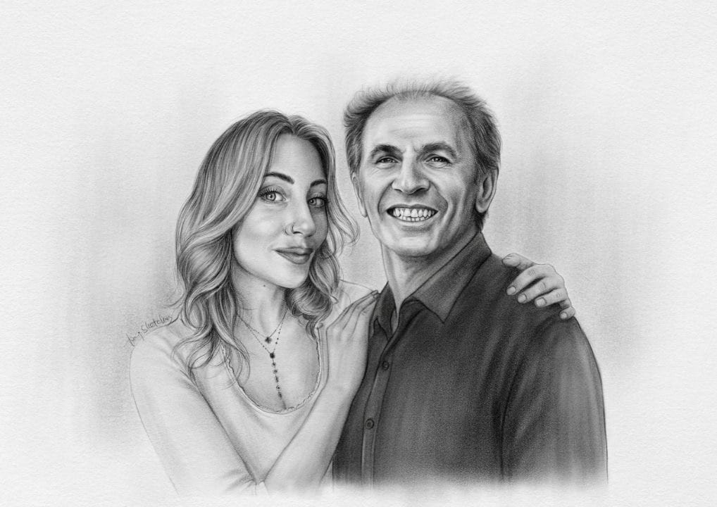 Customer photo review of Portrait Zeichnen Lassen vom Foto - 100% handgezeichnet nach Vorlage