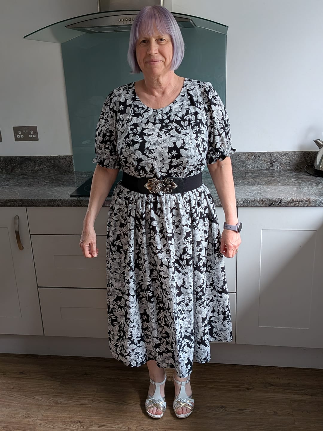 Customer photo review of Large Sketched Flowers Cotton Poplin Fabric