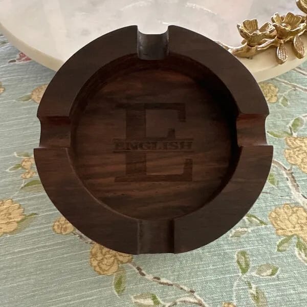 Customer photo review of Personalized Name Walnut Cigar Ash Tray for Dad,Grandpa,Boyfriend,Friend