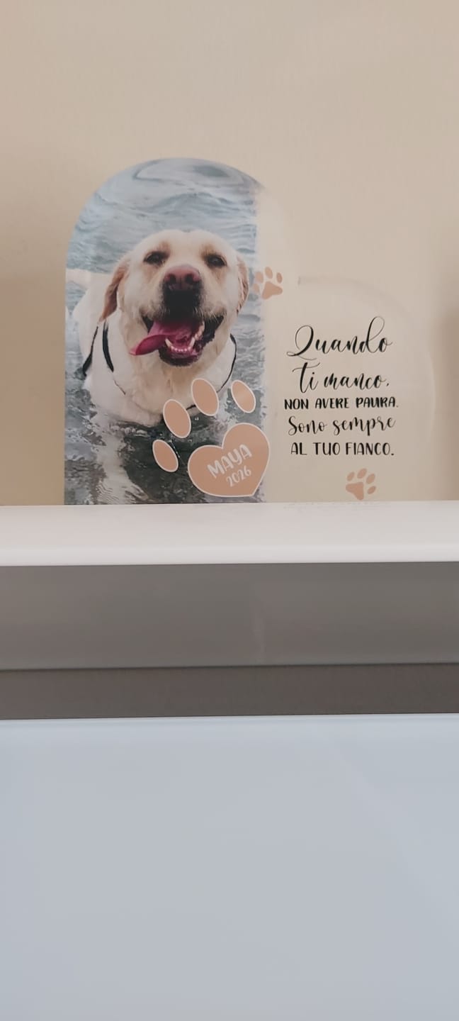 Customer photo review of Quando ti manco - Cuore in vetro personalizzato