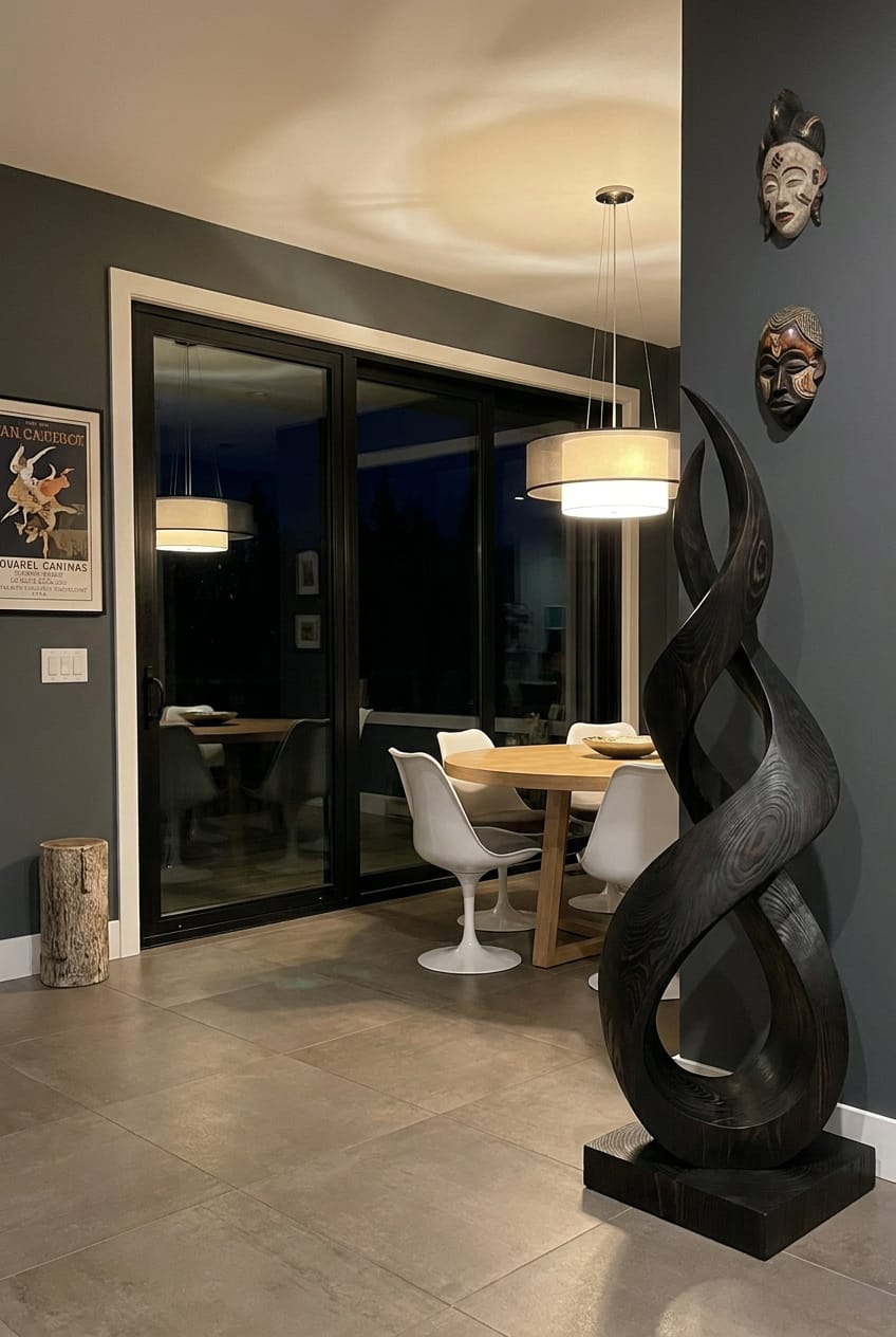 Customer photo review of Abstract Wood Sculpture With Grand Interwoven Ribbon Form