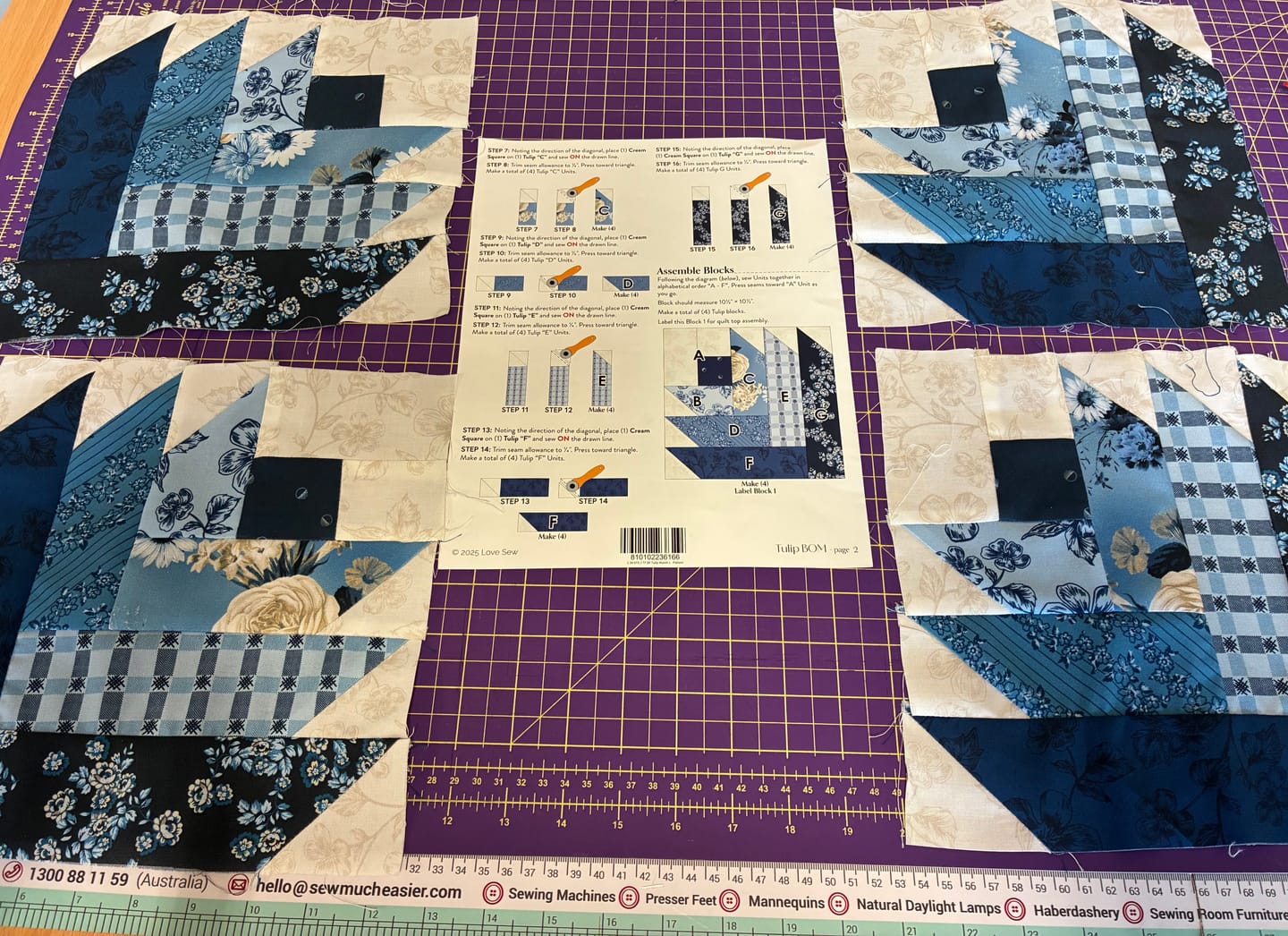 Customer photo review of Block Of The Month - Tulip Bellflower (104.5" x 104.5")