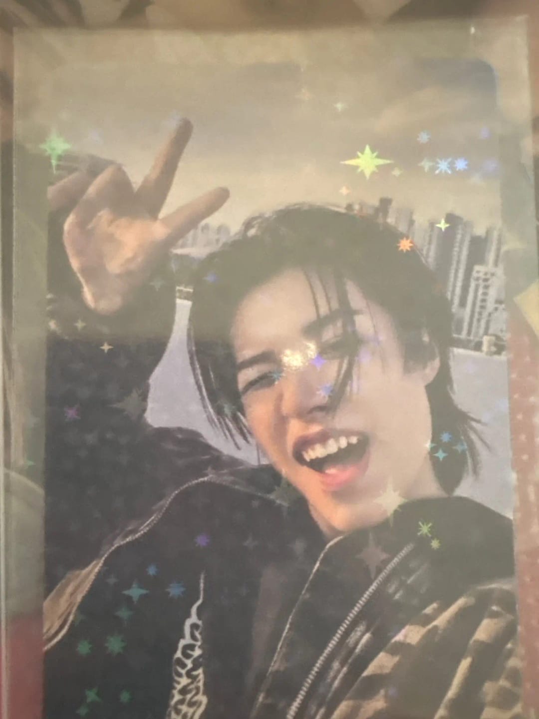 Customer photo review of Holographic Photocard Sleeves 50-Pack - Laser Card Protectors for Kpop Photocards