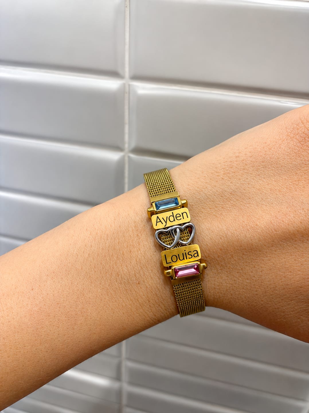 Customer photo review of Mesh bracelet gold luxe