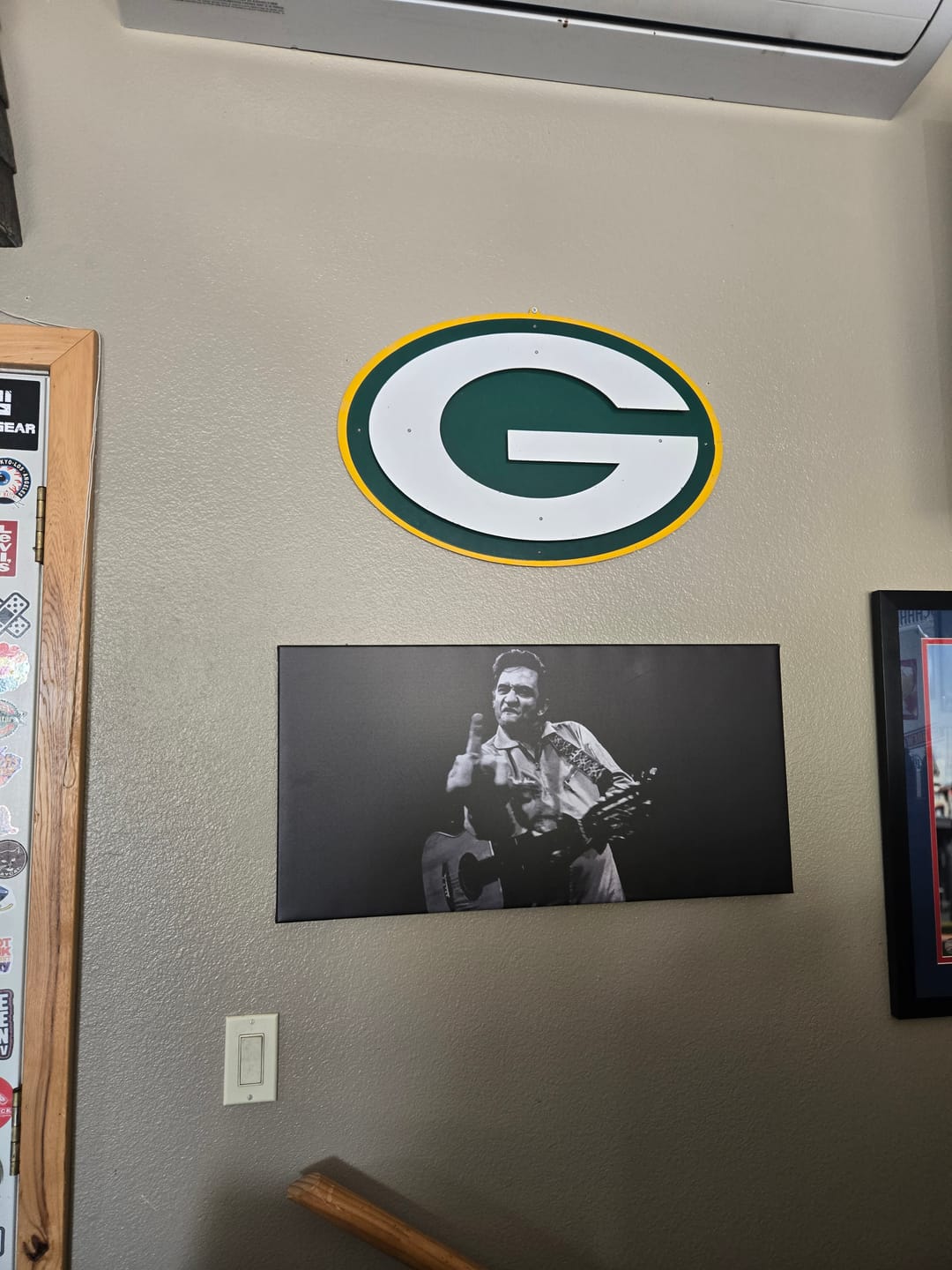 Customer photo review of Johnny Cash Flip Off Wall Art