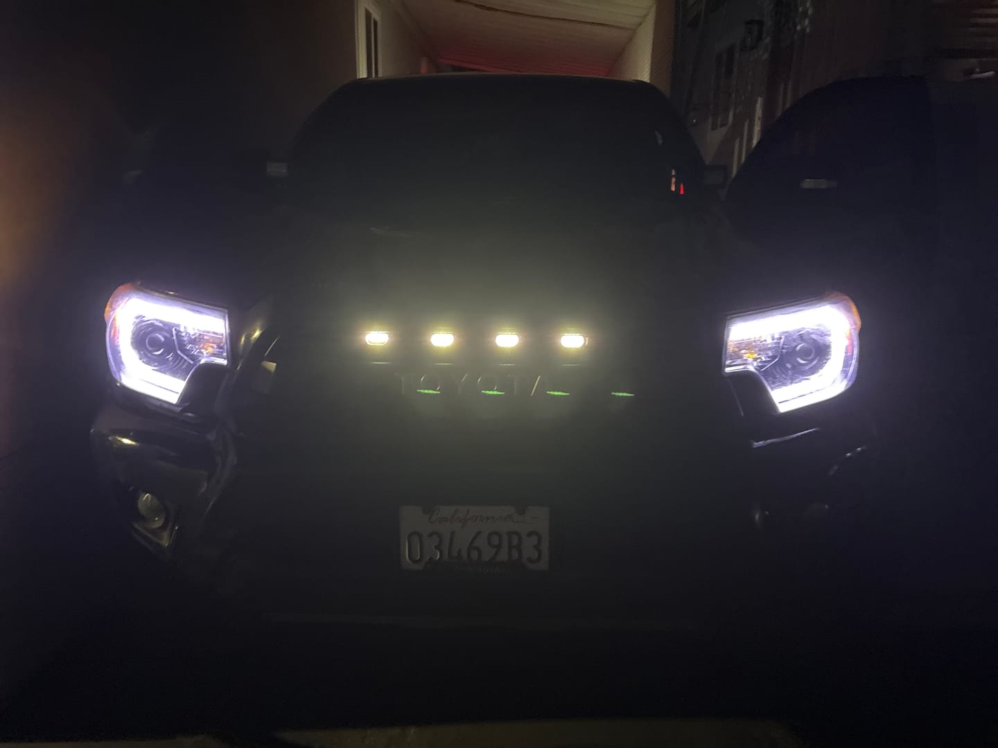 Customer photo review of 4pc LED Front Grille Lights Kit - Amber/White for 2012-2015 Toyota Tacoma