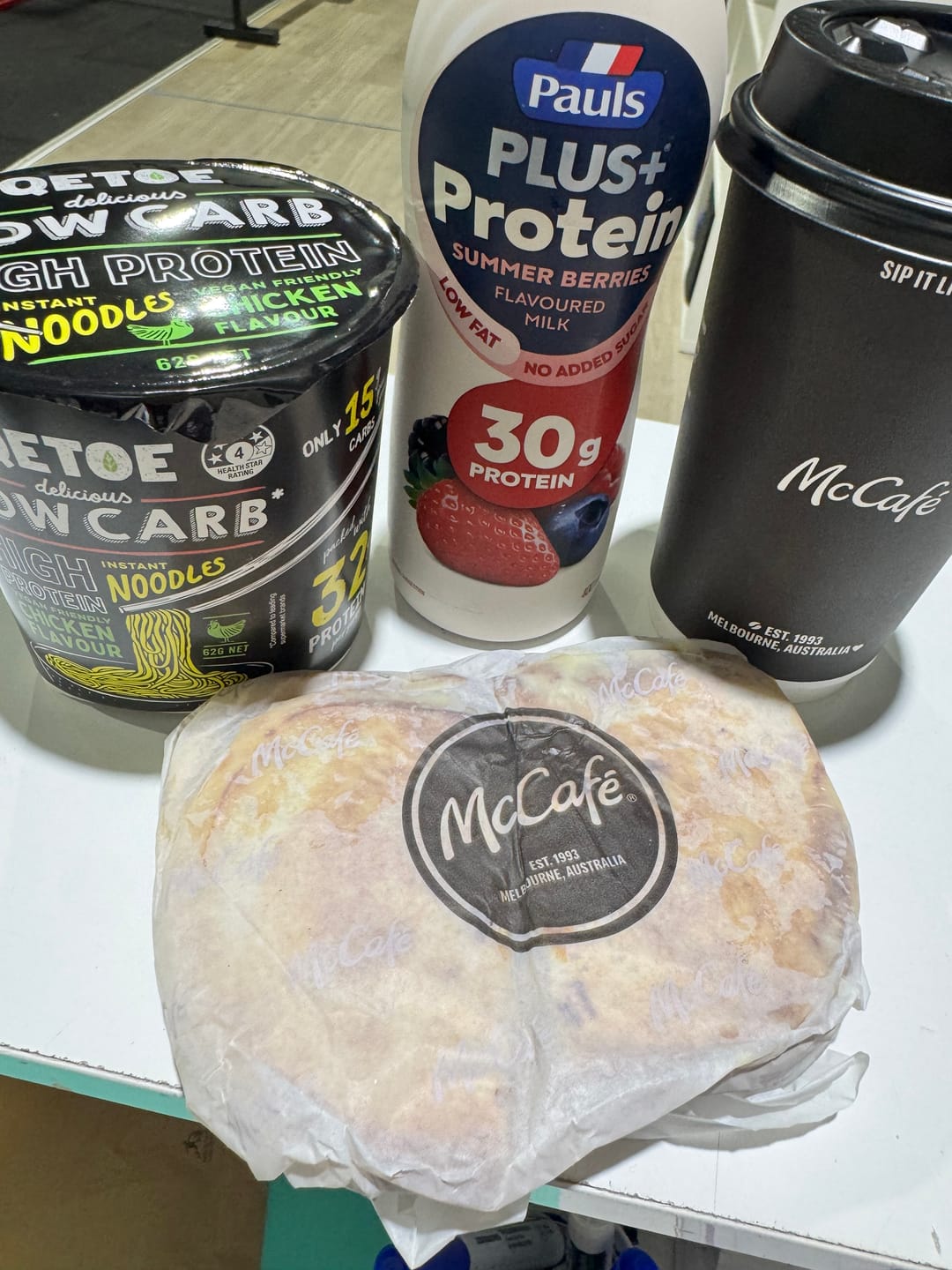 Customer photo review of Qetoe Low Carb High Protein Instant Cup Noodle - COMBO 12 PACK