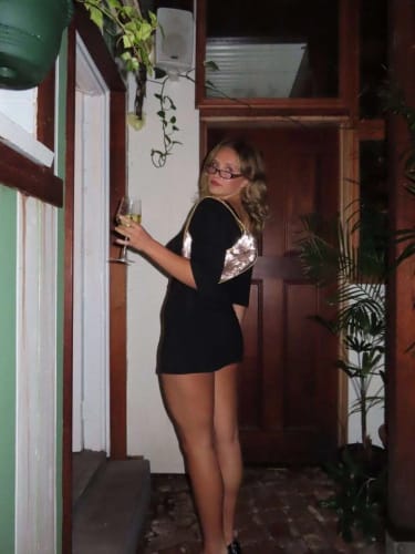 Customer photo review of Bianca Twist V-Neck Bodycon Mini Dress