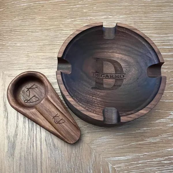Customer photo review of Personalized Name Walnut Cigar Ash Tray for Dad,Grandpa,Boyfriend,Friend