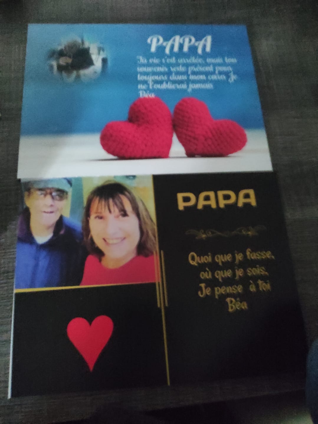 Customer photo review of Plaque Funéraire Solo Souvenir