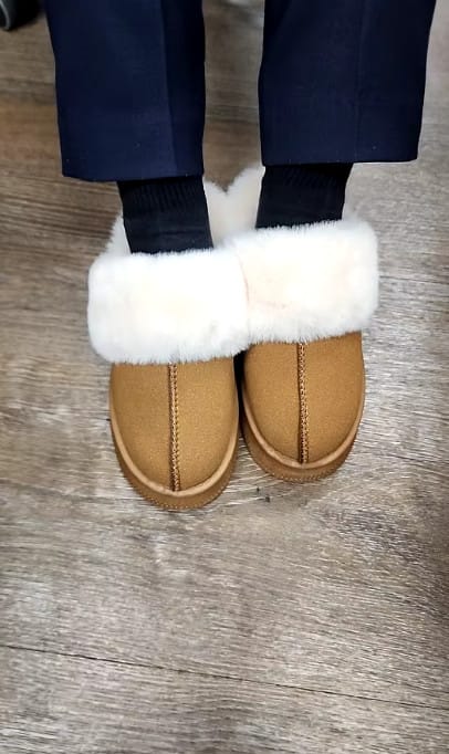 Customer photo review of Chaussons d'Hiver Chaudes Fourrées