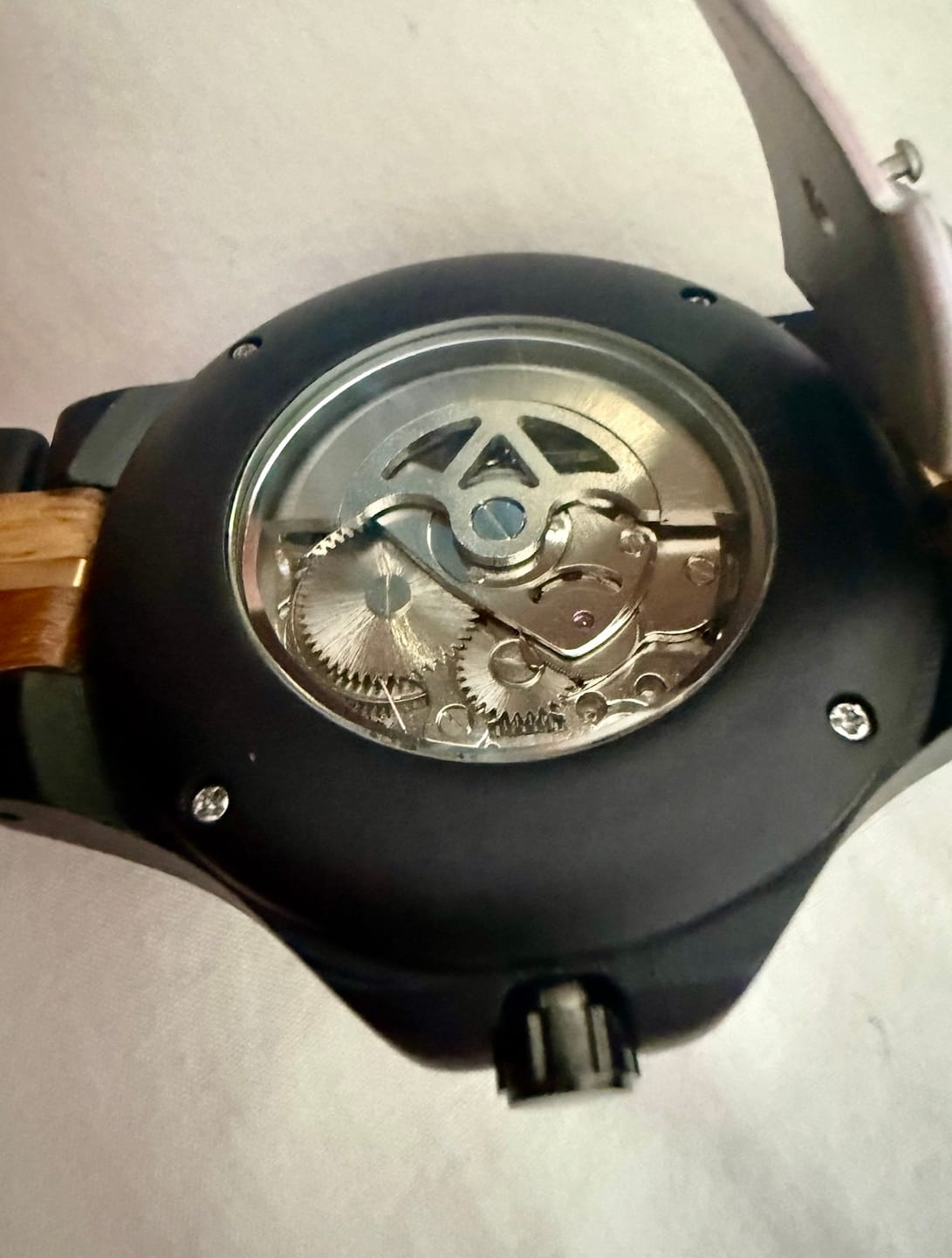 Customer photo review of The Mechanical - Zebra & Ebony Wood Watch