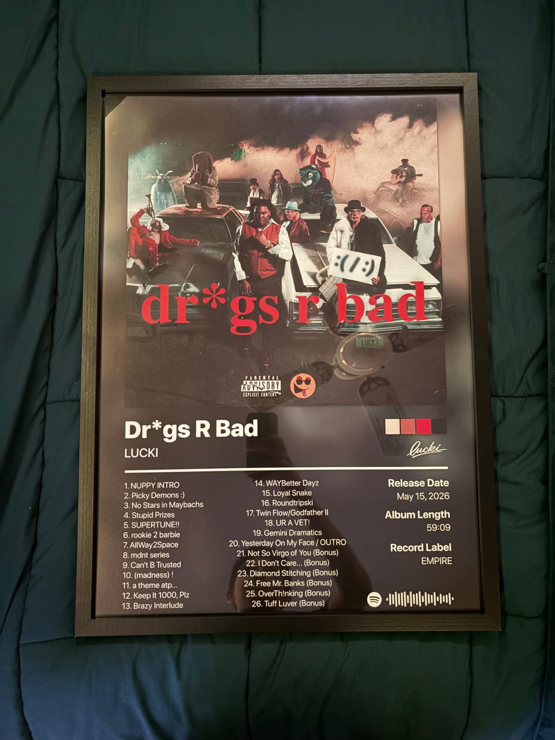Customer photo review of LUCKI Dr*gs R Bad Album Poster