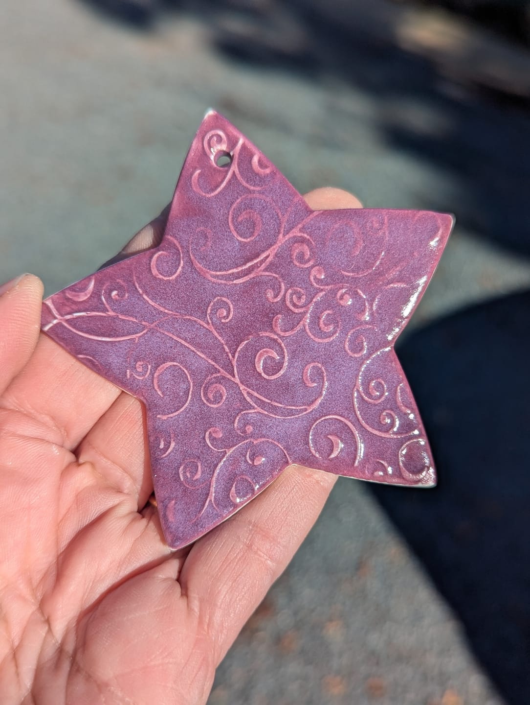 Customer photo review of Abbots Purple Haze Midfire Brushable Glaze