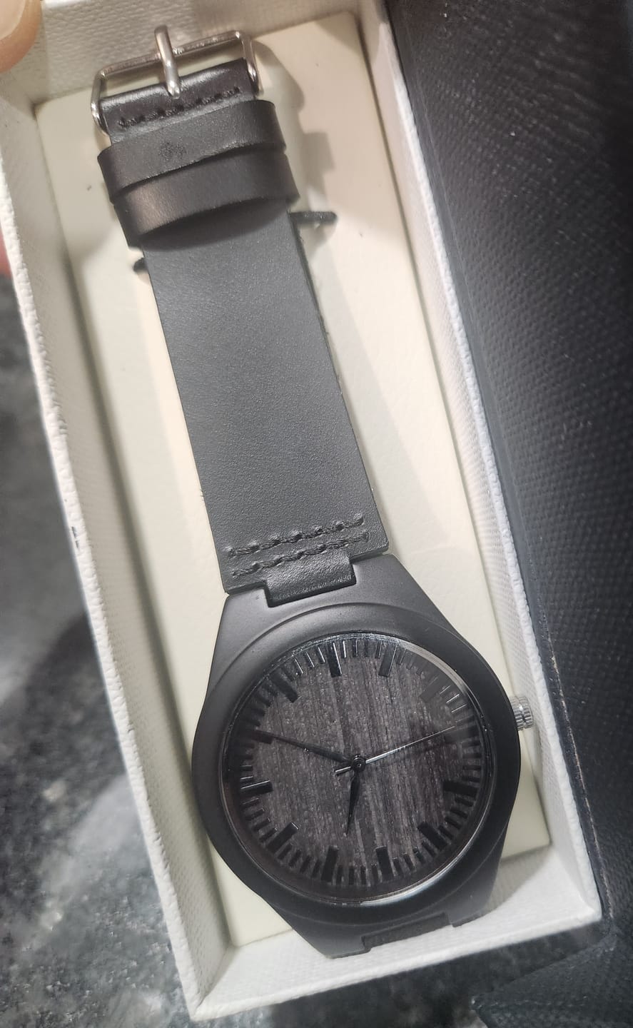 Customer photo review of To My Dad - Premium Engraved Wood Watch - SS484