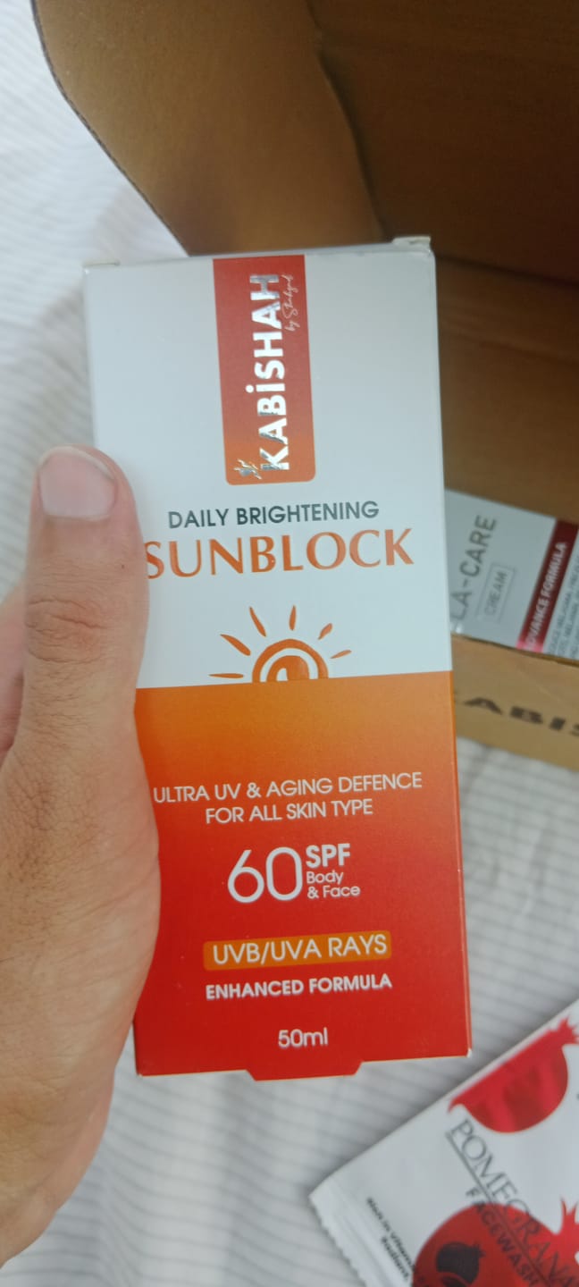 Customer photo review of LuminaGuard Daily Brightening Sunblock