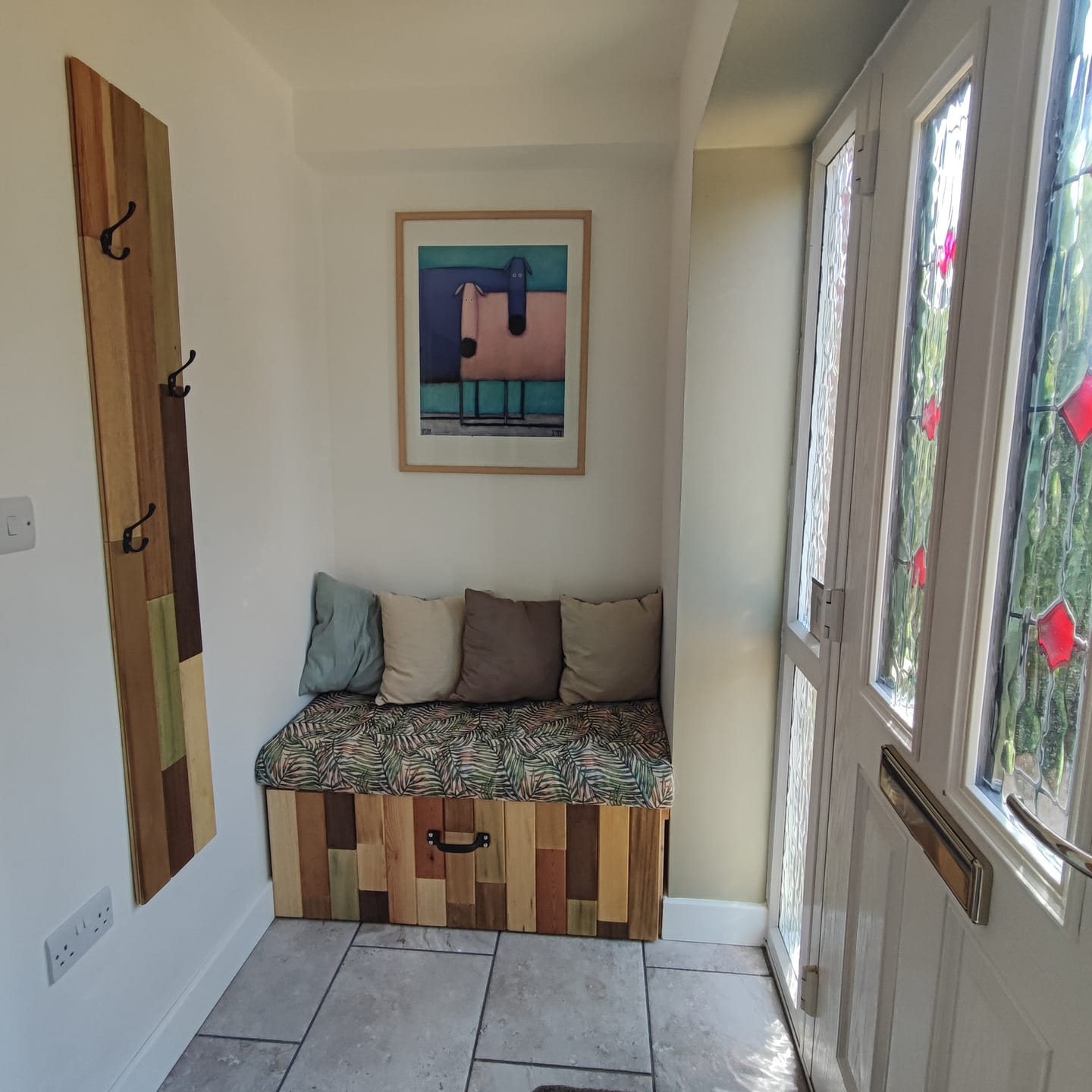 Customer photo review of Tropical Palm Leaves Tapestry Fabric