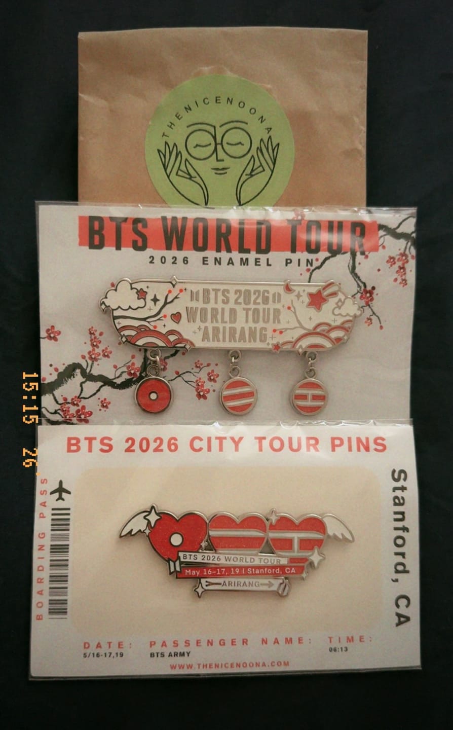 Customer photo review of BTS 2026 City Tour Pin