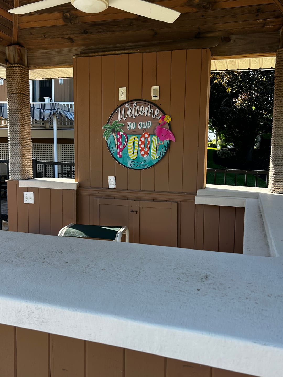 Customer photo review of Welcome to our Pool Door Hanger