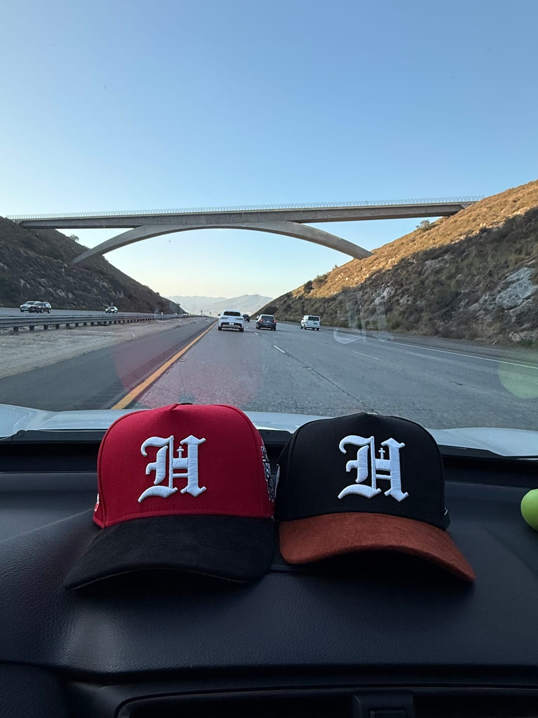 Customer photo review of Red & Black Sueded Brim Hat