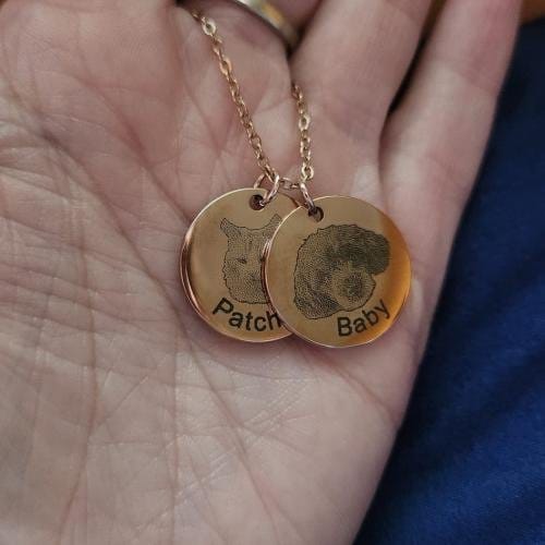 Customer photo review of Custom Pet Portrait Necklace