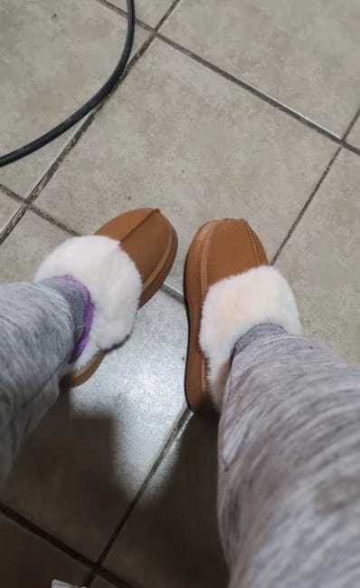 Customer photo review of Chaussons d'Hiver Chaudes Fourrées
