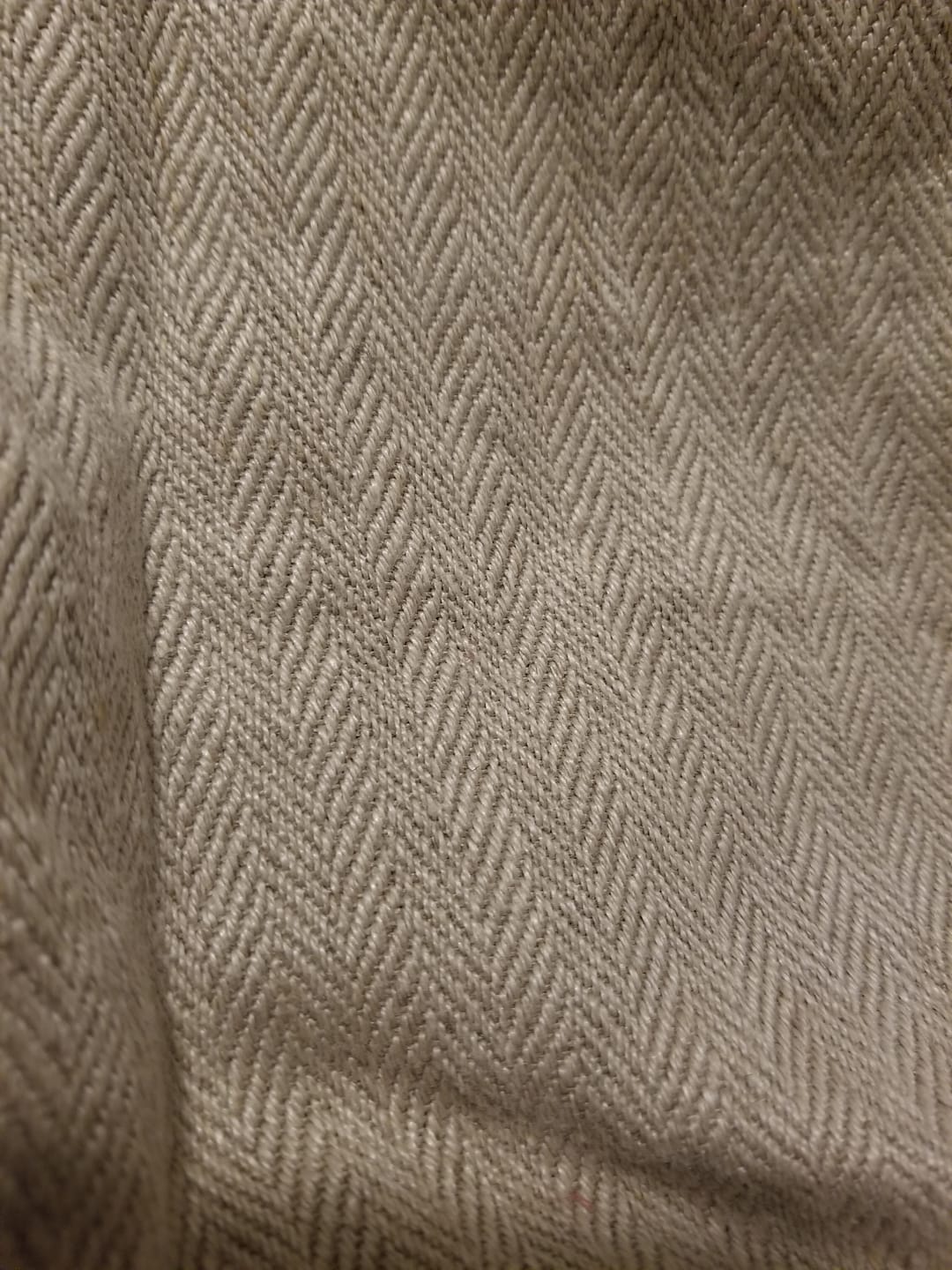 Customer photo review of Pure Linen Herringbone Fabric 10 oz/y² Natural (LNF-Natural)