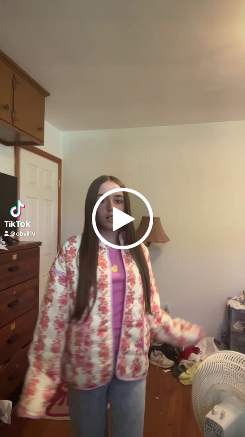 Customer video review of Sarah Floral Quilted Jacket
