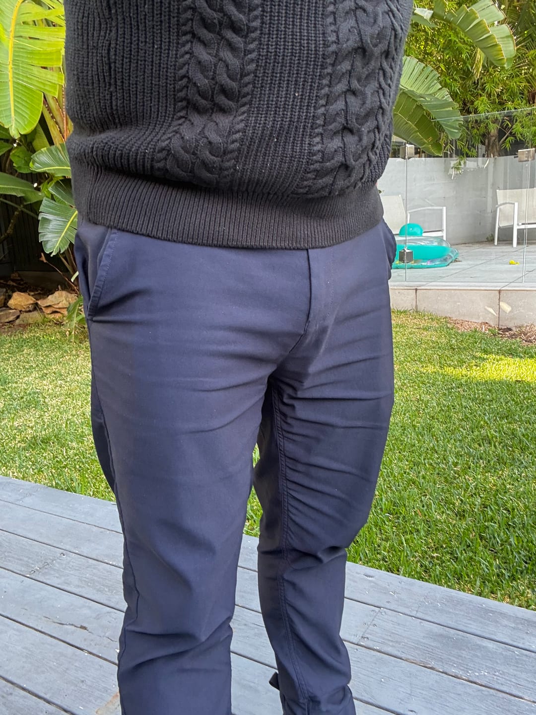 Customer photo review of Navy Slim Fit Chino