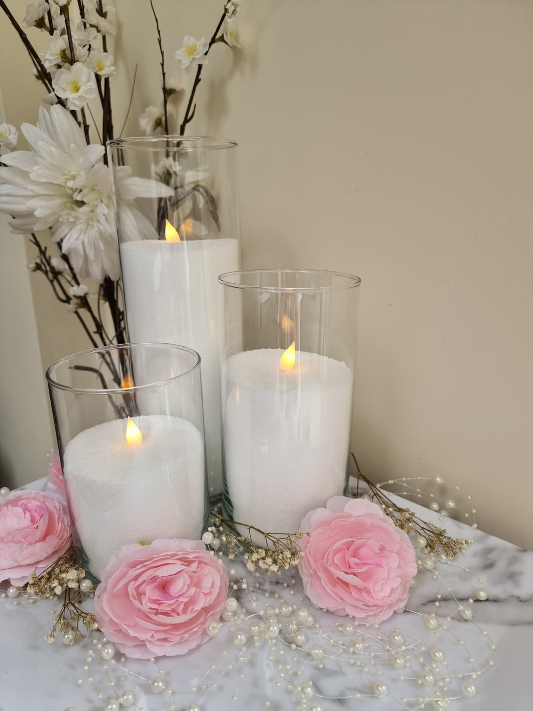 Customer photo review of Candlera 3-Glass Cylinder Set