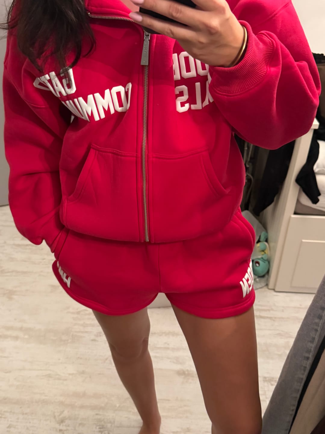 Customer photo review of GATED COMMUNITY SHORTS RASPBERRY RED