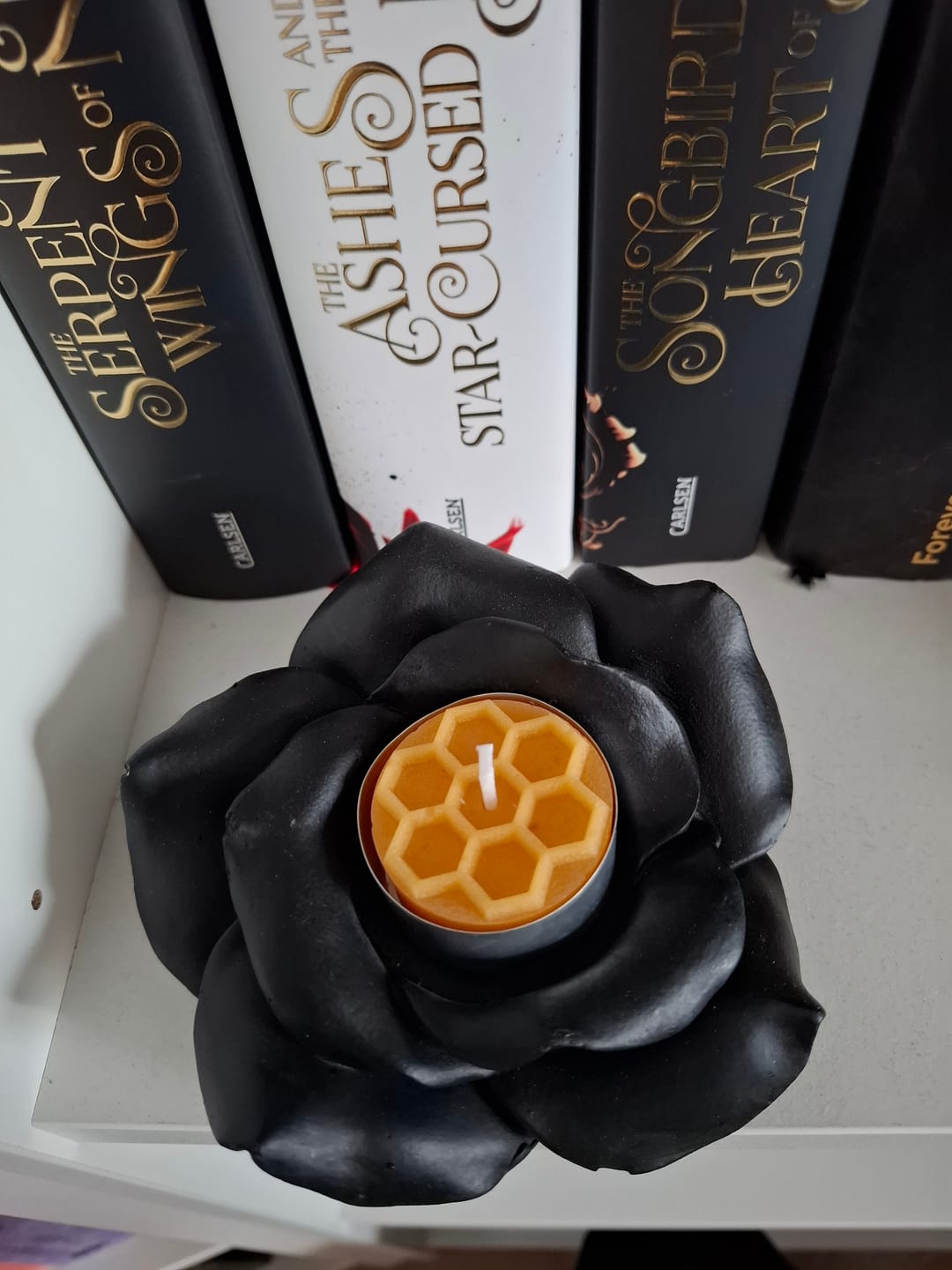 Customer photo review of schwarze Rose - Teelichthalter