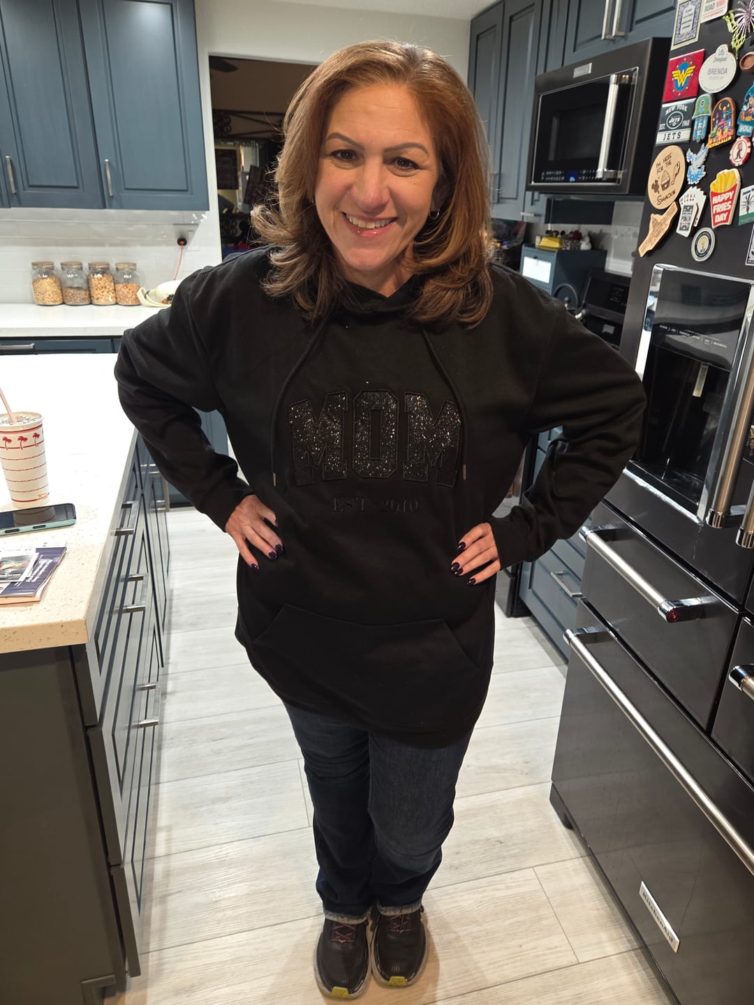 Customer photo review of Custom Embroidered Applique Glitter Mama Sweatshirt - Gift for Mom