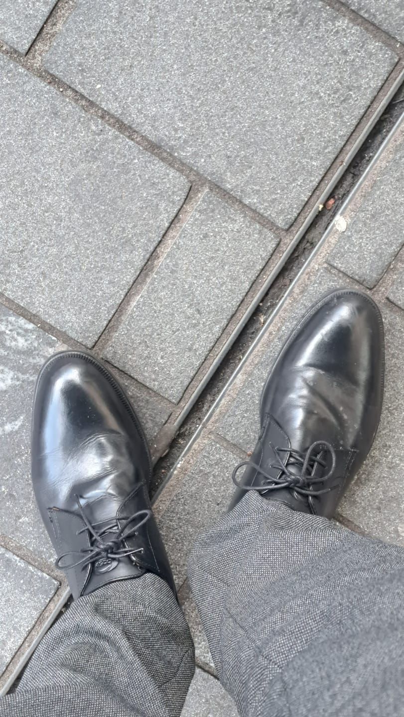Customer photo review of Edison Waxy Derby Shoes Black