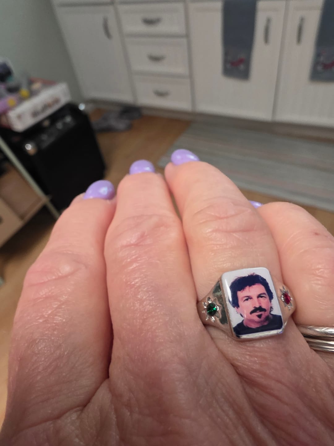 Customer photo review of Personalized Photo Birthstone Custom Ring