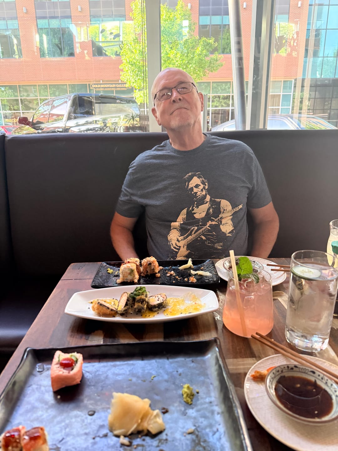 Customer photo review of Lincoln Guitar T-Shirt