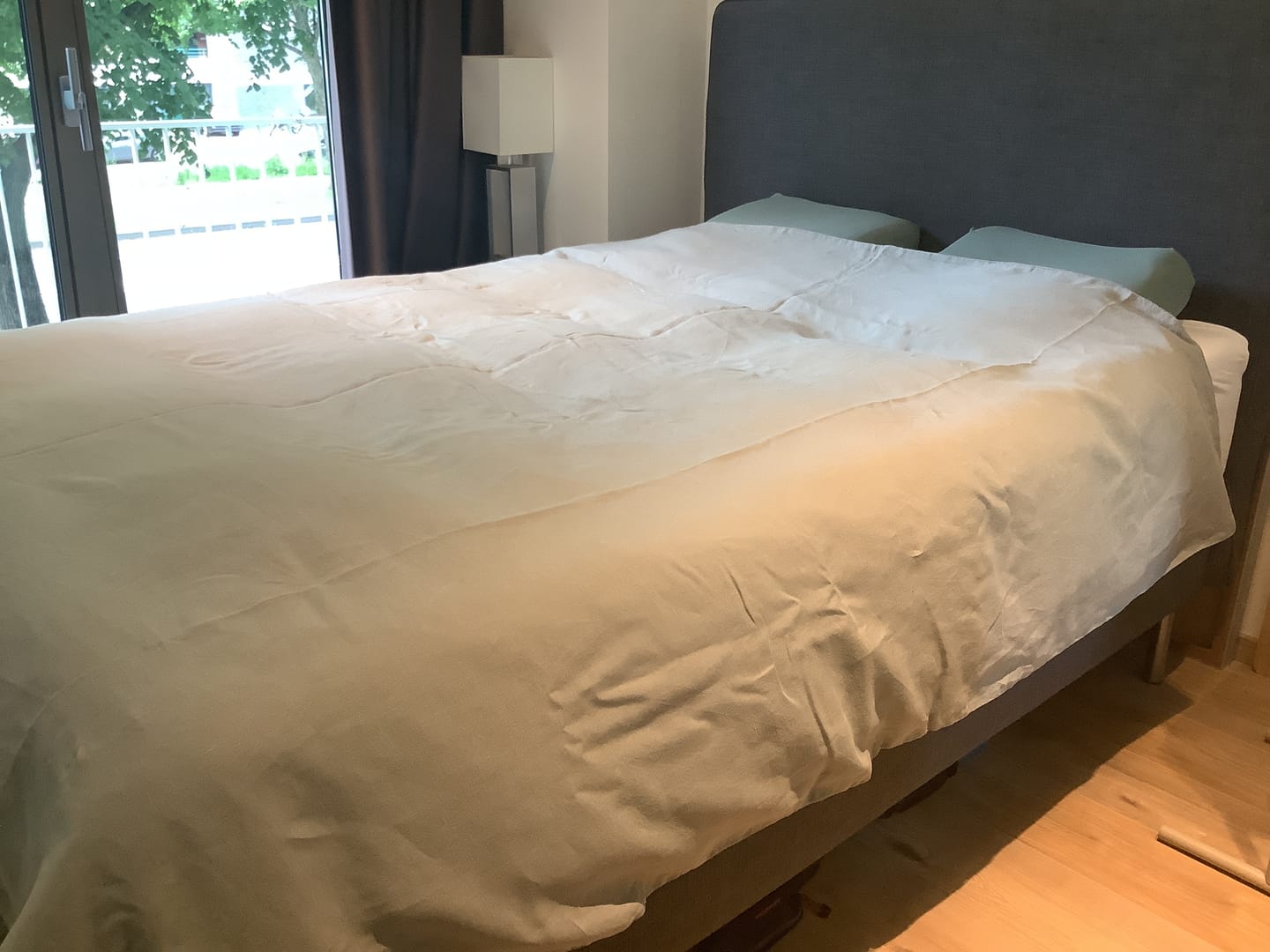 Customer photo review of Green Milieu Linen Duvet Cover