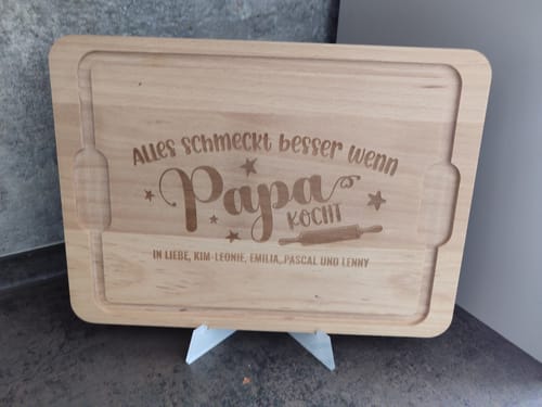 Customer photo review of Wenn Papa kocht - Schneidebrett