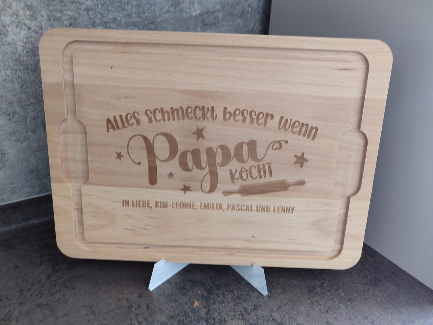 Customer photo review of Wenn Papa kocht - Schneidebrett