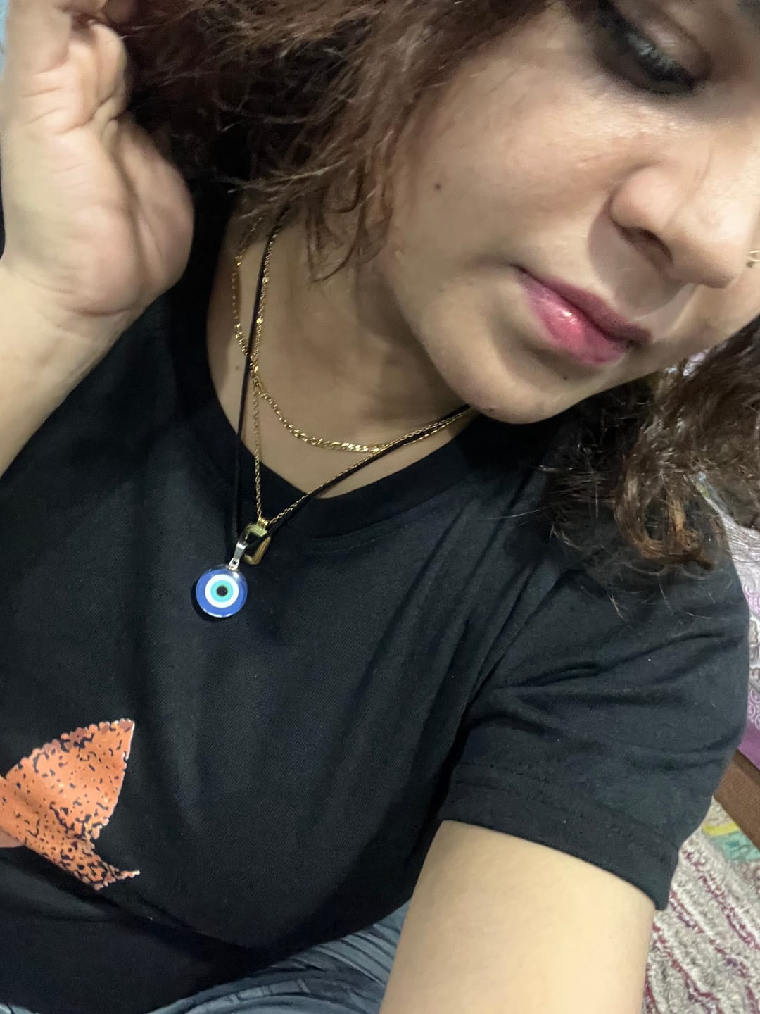 Customer photo review of Black Onyx Two Layer Necklace