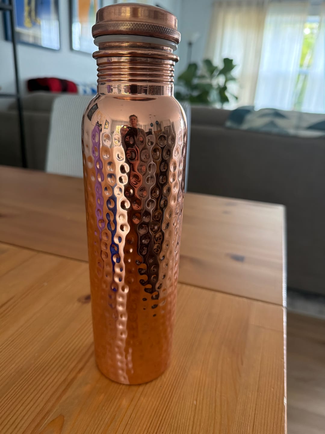Customer photo review of Certified Ayurveda® Pure Copper Water Bottles - V2 Hand-Hammered Edition