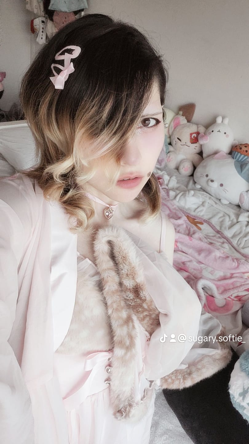 Customer photo review of Bambi Princess Fur Chiffon Babydoll Dress (Pink)