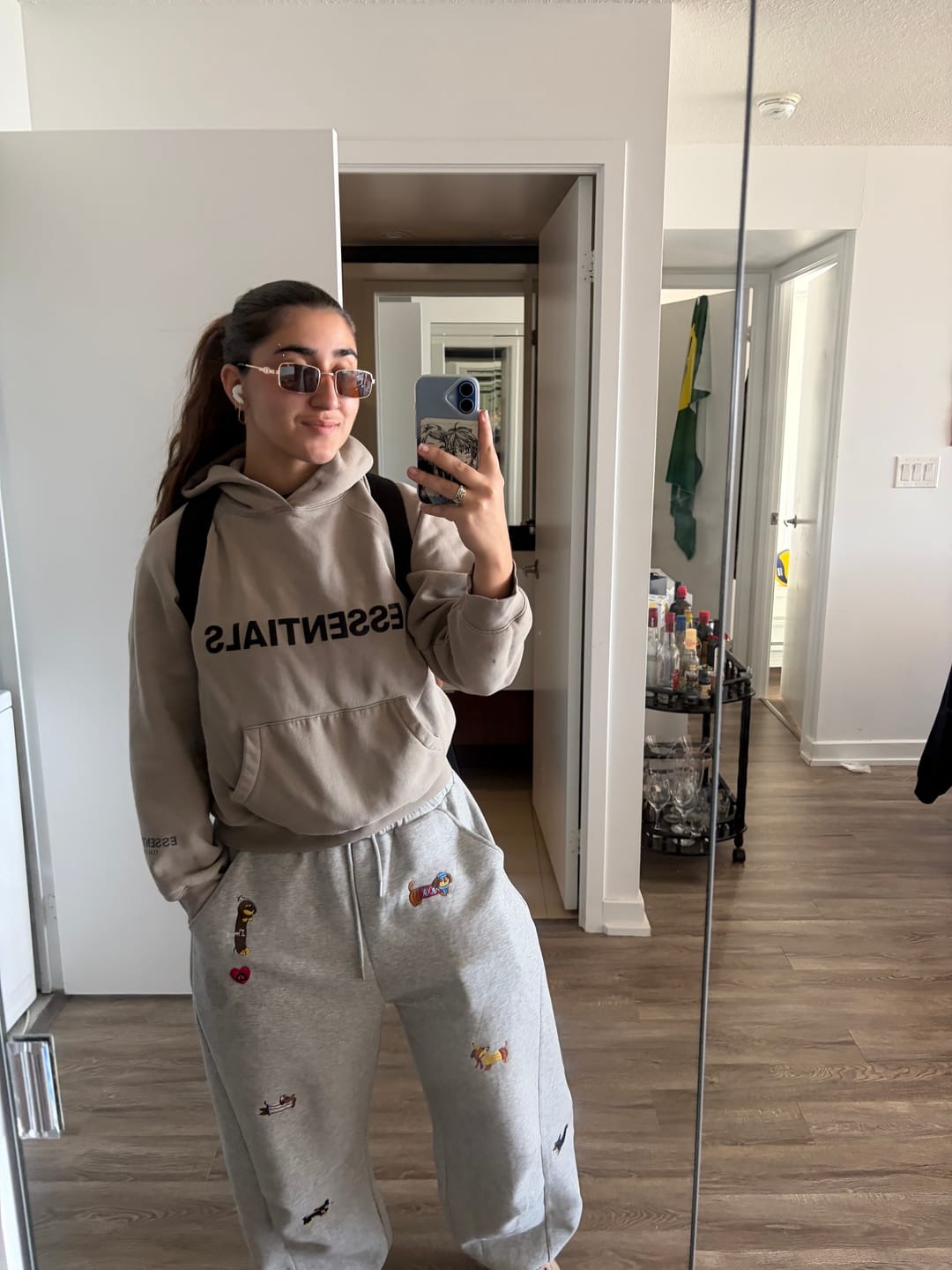 Customer photo review of Aelfric Eden Embroidery Dog Baggy Barrel Sweatpants